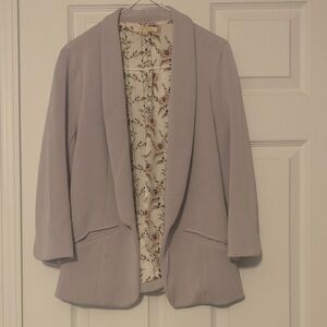 Skies Are Blue Light Purple Blazer with Floral Lining